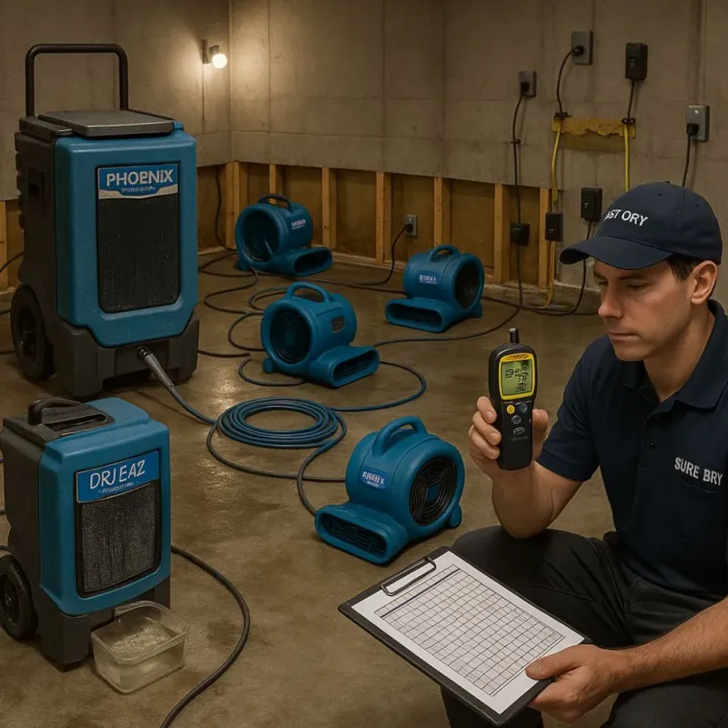 Structural Drying and Dehumidification process in Piedmont, CA